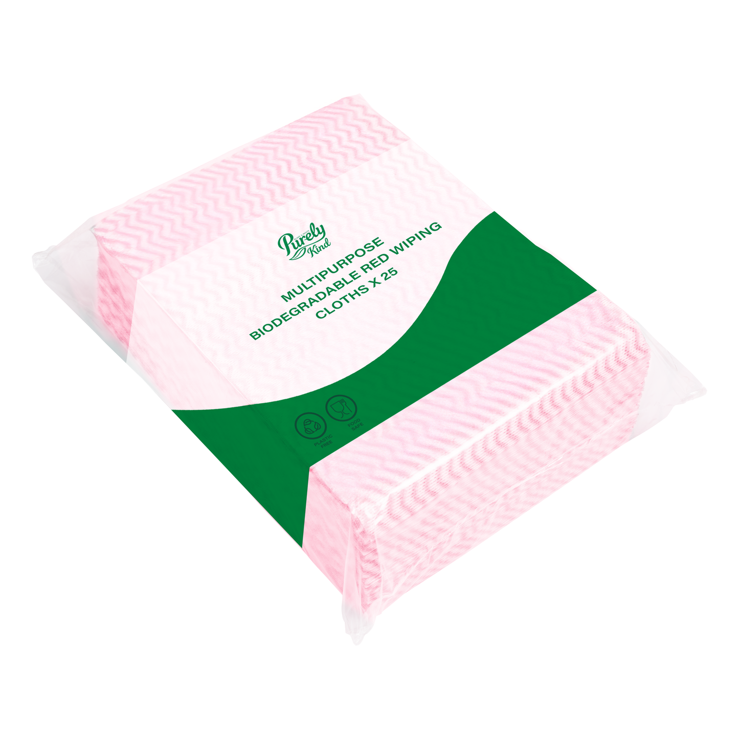 Purely Kind Eco Multipurpose Wiping Cloths Red Pack of 25