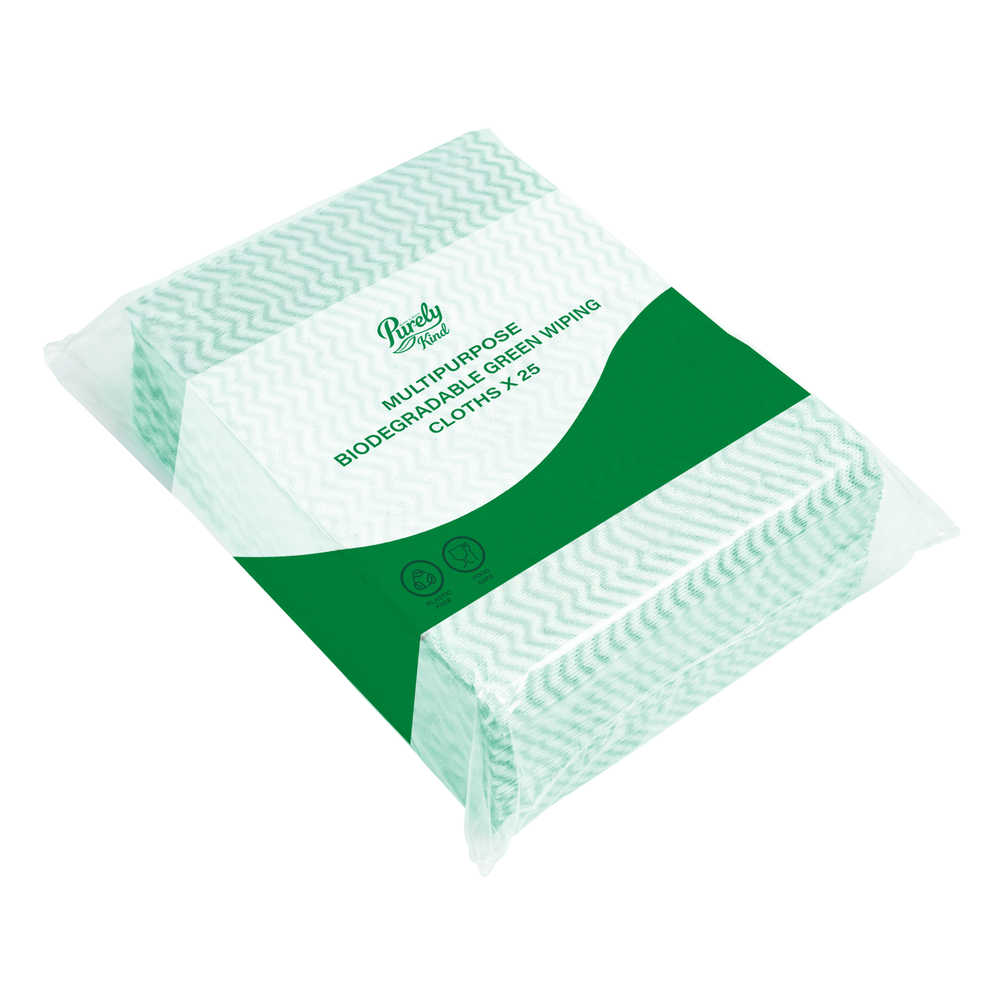 Purely Kind Eco Multipurpose Wiping Cloths Green Pack of 25