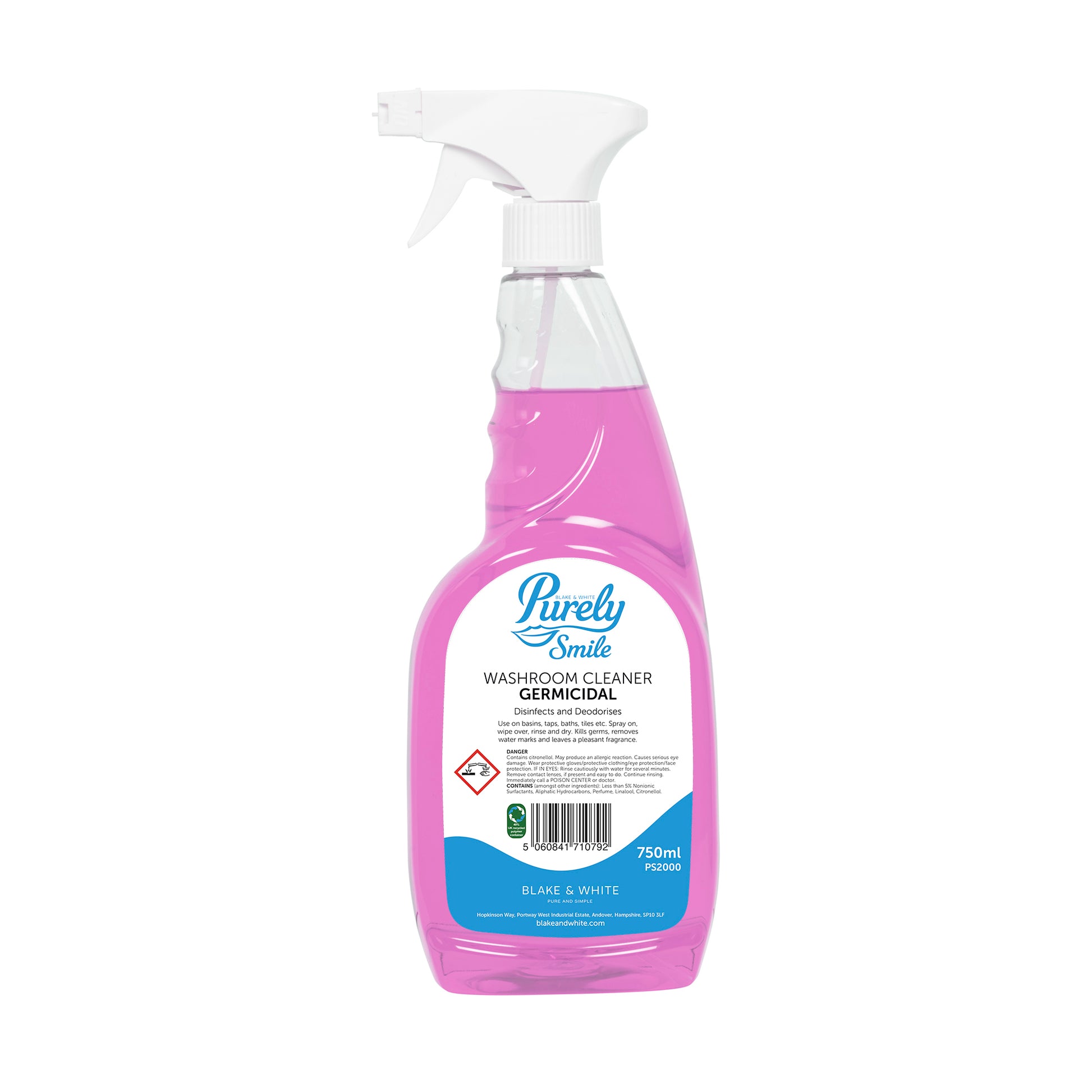 Purely Smile Washroom Cleaner (750ml) - Kills Germs & Prevents Limescale