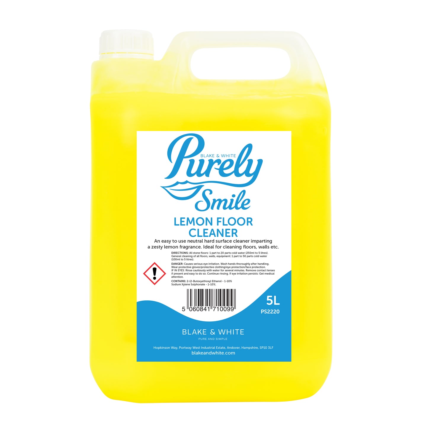 Purely Smile Lemon Floor Cleaner: Fresh Clean, Long-Lasting Shine (5L)