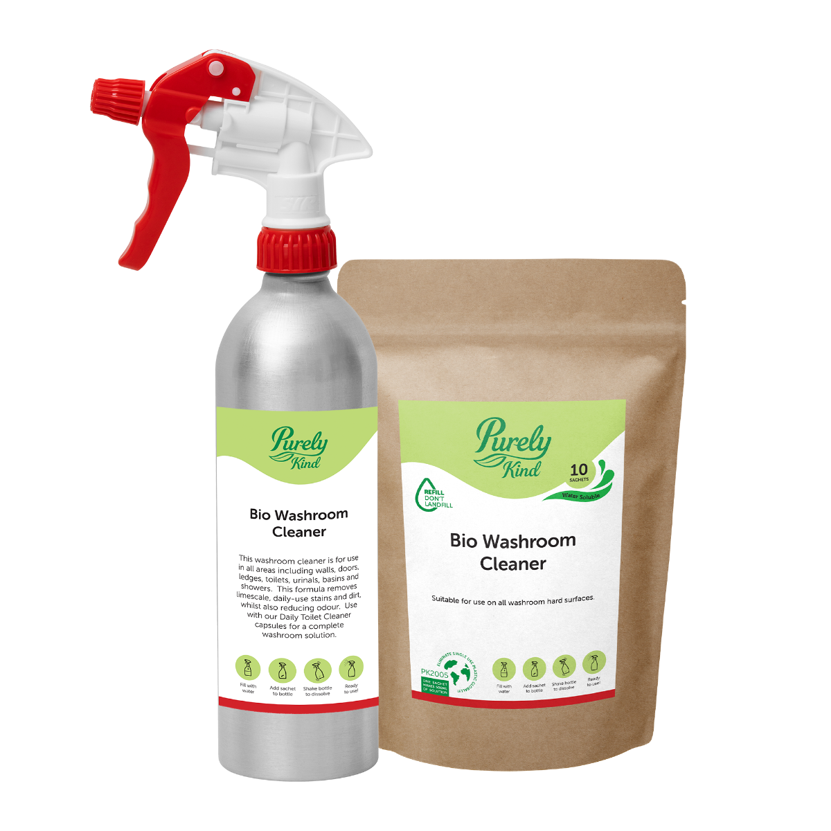 Purely Kind Washroom Starter Kit: Eco-Friendly Cleaning with Refillable Capsules