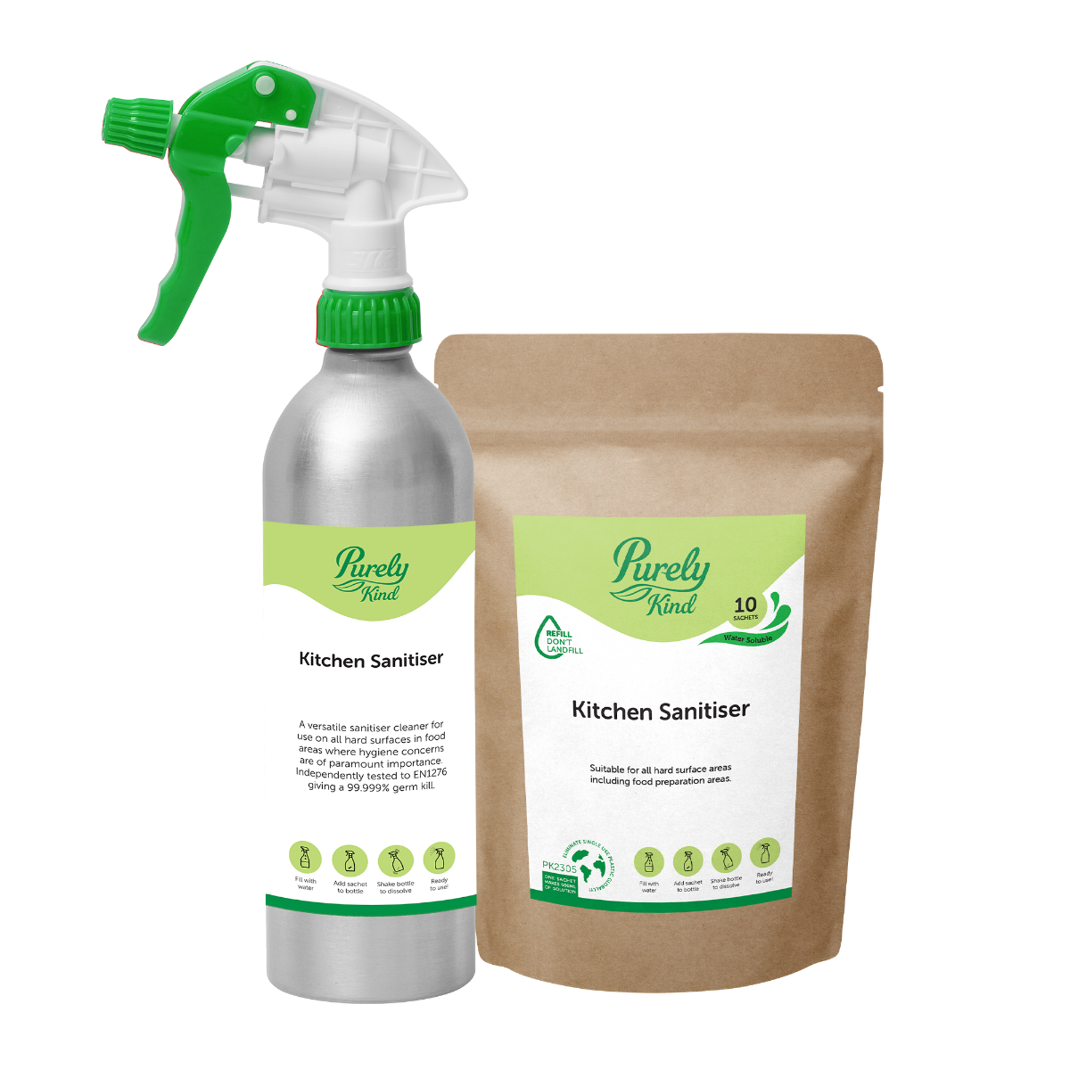 Purely Kind Capsules Kitchen Sanitiser Cleaner Starter Kit
