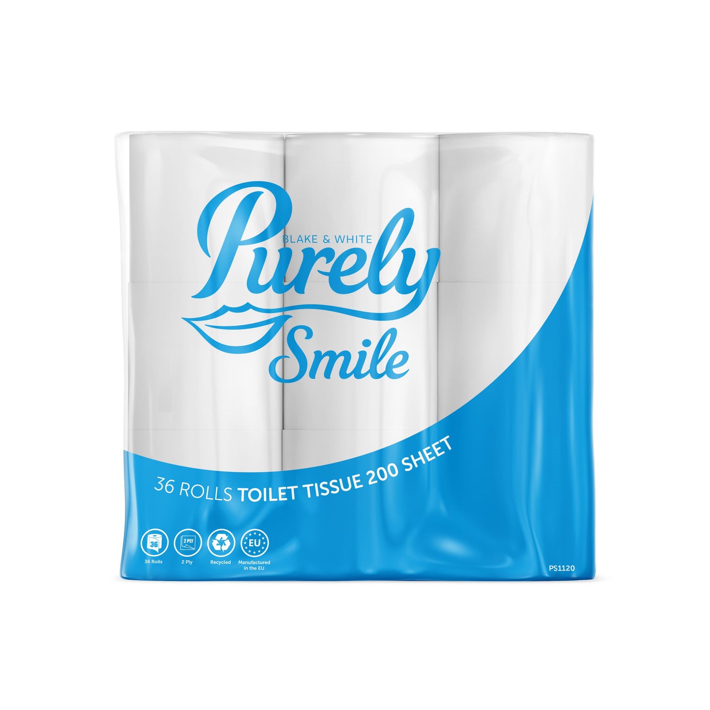 Purely Smile Toilet Paper: Soft 2-Ply Bulk Pack (36 Rolls)