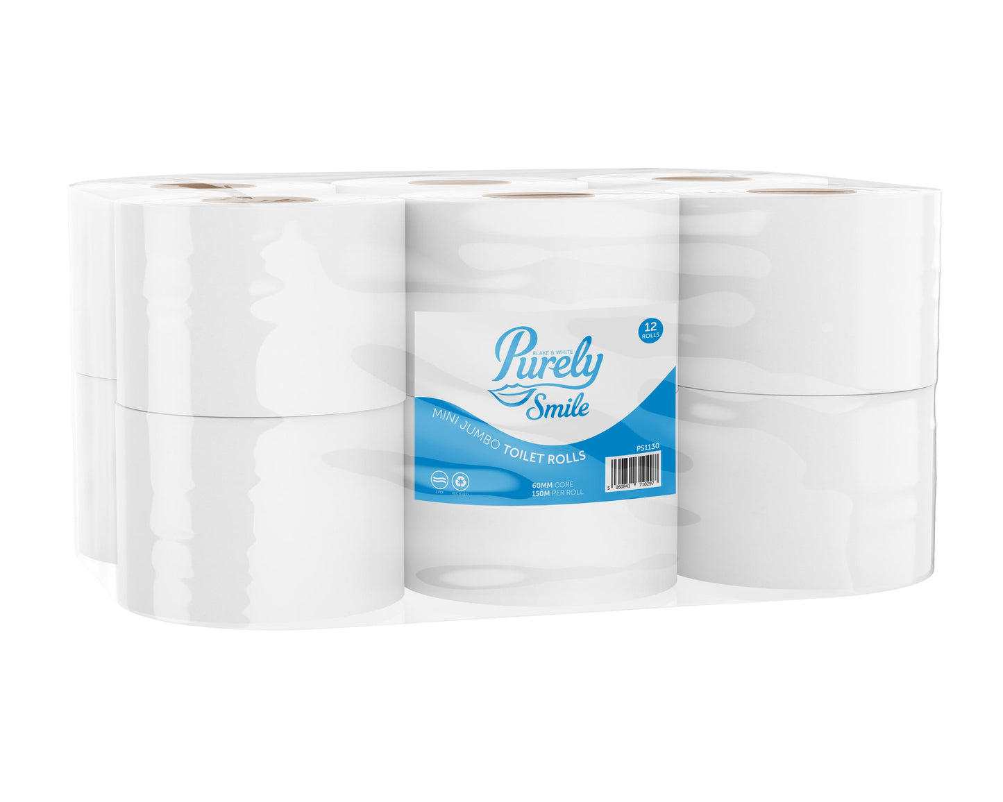 Purely Smile Toilet Paper: Ultra-Long 2-Ply (150m) - Bulk Pack of 12