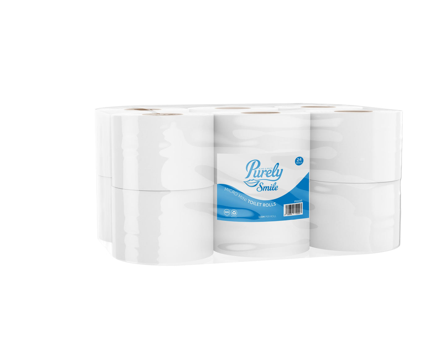 Purely Smile Toilet Paper Long-Lasting (2ply, Micro Mini, 120m, Pack of 24)