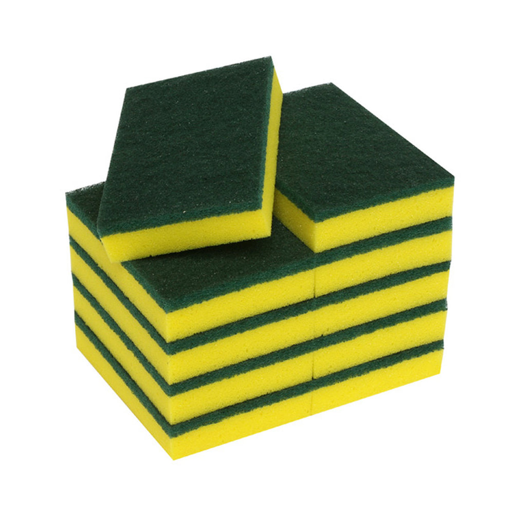 10 Pack! Purely Smile Sponge Scourers (Yellow & Green)