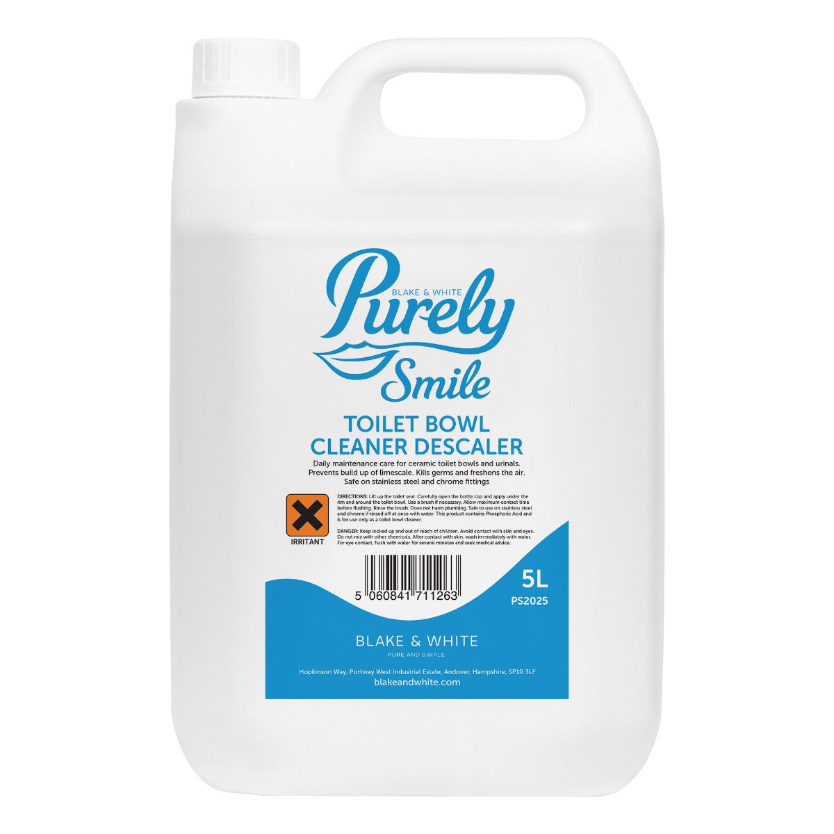 Purely Smile Toilet Bowl Cleaner - Powerful Cleaning, 5L Bottle