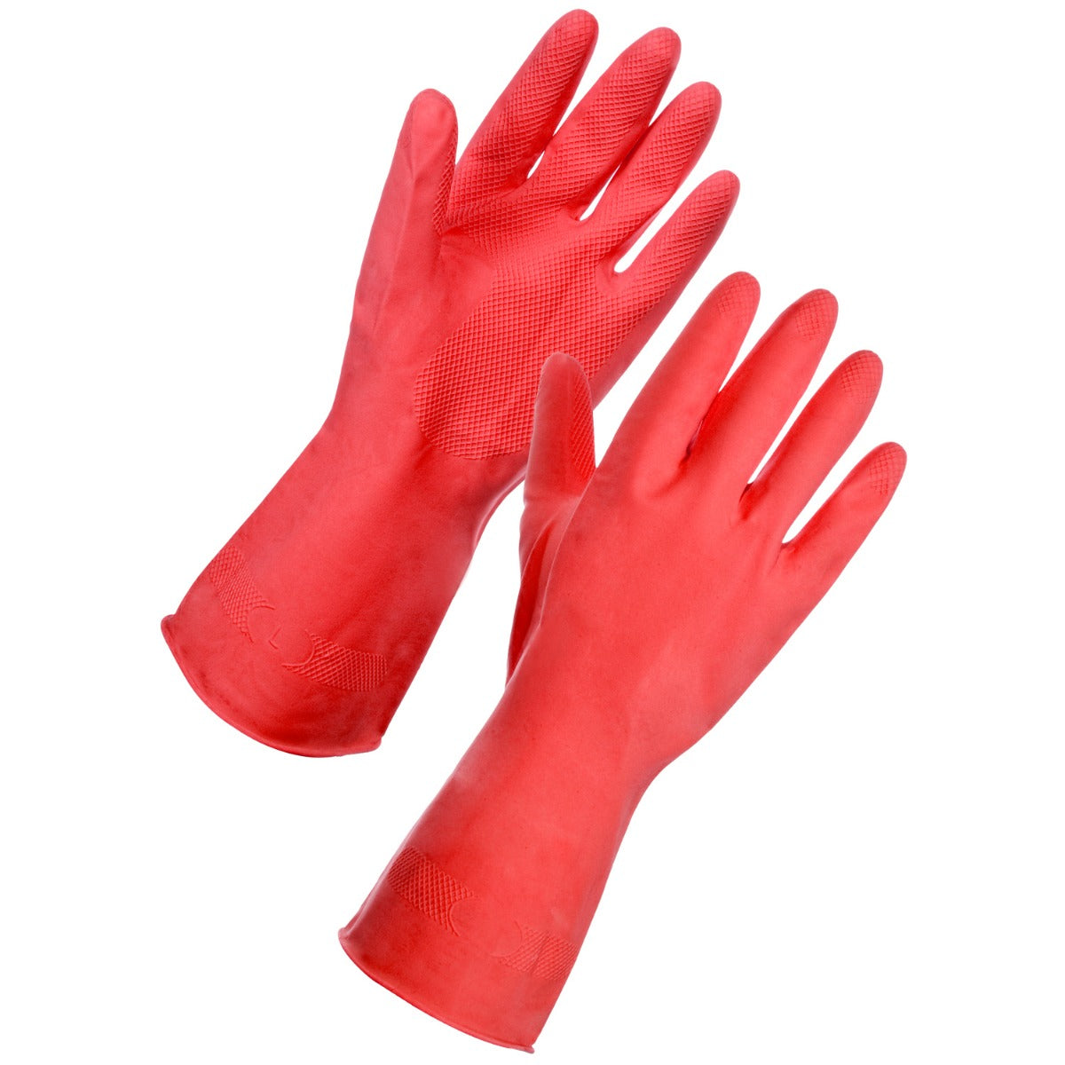 Red Large Rubber Gloves for Tough Tasks (1 Pair)