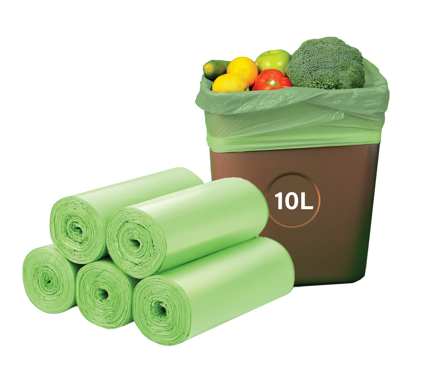 Purely Kind Compostable Food Waste Bag 10L - 50 Rolls of 24