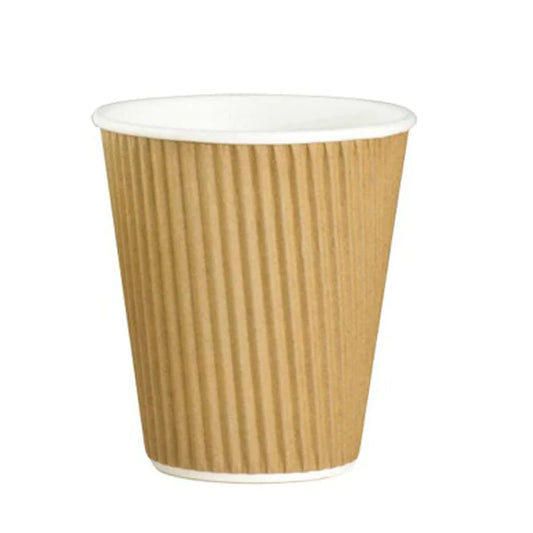 12oz Kraft Ripple Coffee Cups