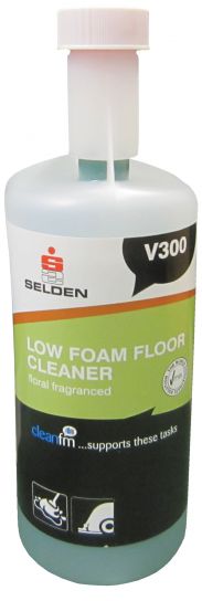 Selden V300 1L Floor Cleaner: Low Foam, Easy Rinse (All Hard Floors)