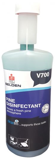 Selden V700 1L Pine Disinfectant: Kills Germs, Fresh Pine Scent