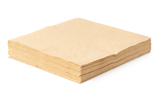 Purely Smile 2ply Brown Recycled 4/Fold 24x24 Napkins x 6000