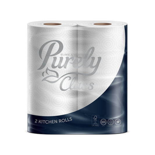 Purely Class Kitchen Roll 3ply 12.5m White Pack x 2 **