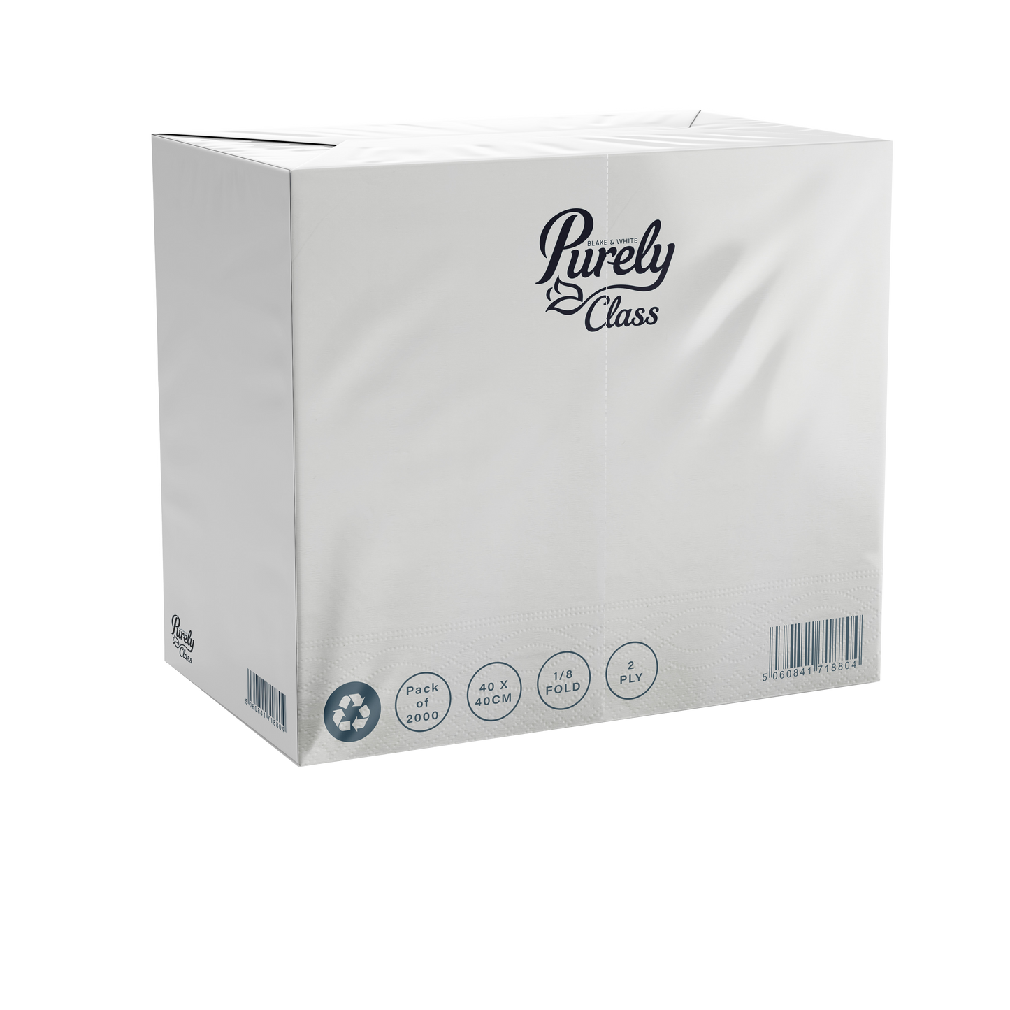 Purely Class 2ply White 40 x 40 8/Fold Napkins Case of 2000