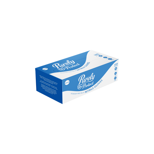 Purely Protect Nitrile Gloves Blue Medium Box of 100