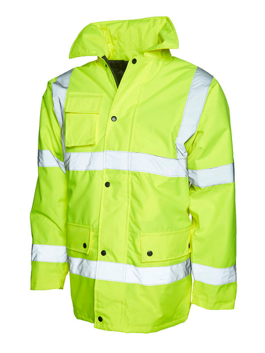 Purely Protect Hi Vis Long Jacket Traffic XXL Yellow