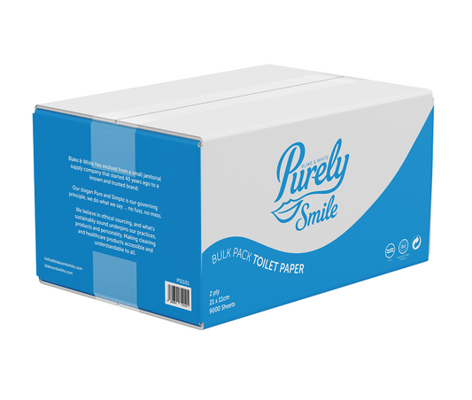 Purely Smile Toilet Paper Bulk Pack 2ply Box of 9000 Sheets