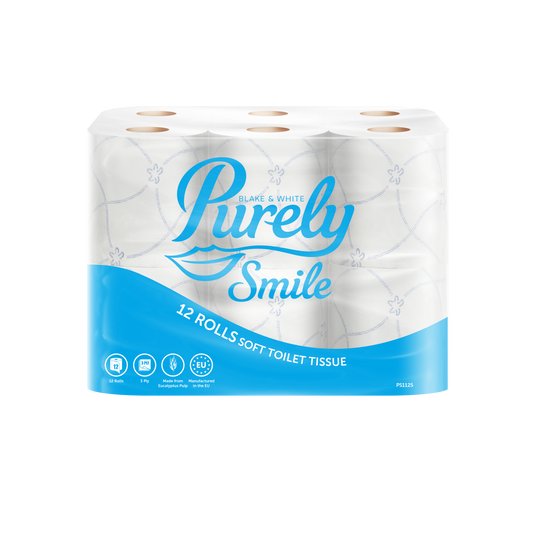 Purely Smile Toilet Paper (12 Pack): Ultra-Soft, 3-Ply Rolls