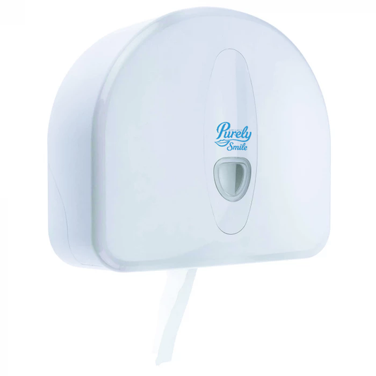 Purely Smile Jumbo Toilet Roll Plastic Dispenser White