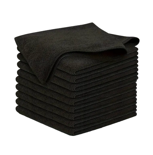 Purely Smile Microfibre Cloths Black Pack of 10