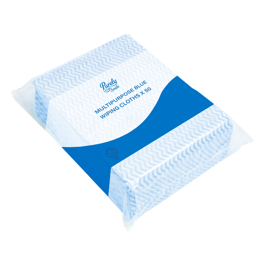 Purely Smile Multipurpose Wiping Cloths Blue Pack of 50