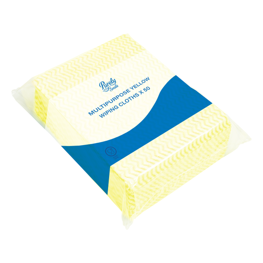 Purely Smile Multipurpose Wiping Cloths Yellow Pack of 50