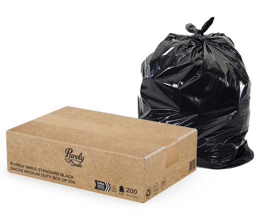 Purely Smile Standard Black Sacks Medium Duty Box of 200