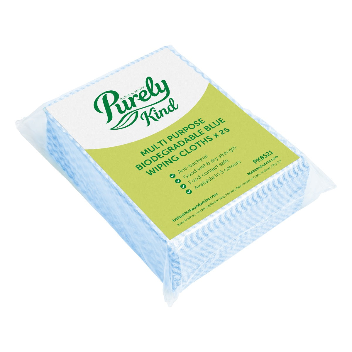Purely Kind Eco Multipurpose Wiping Cloths Blue Pack of 25