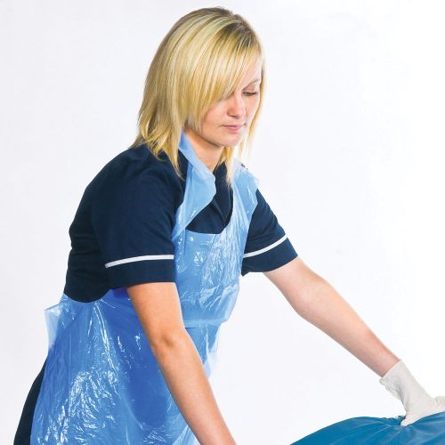 Purely Protect 16mu Disposable Blue Aprons on a Roll x 200