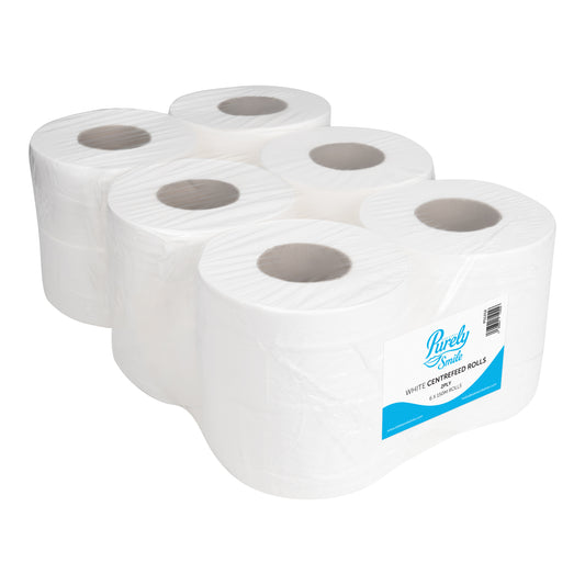 Purely Smile Centrefeed Rolls 2ply 150m White Pack of 6