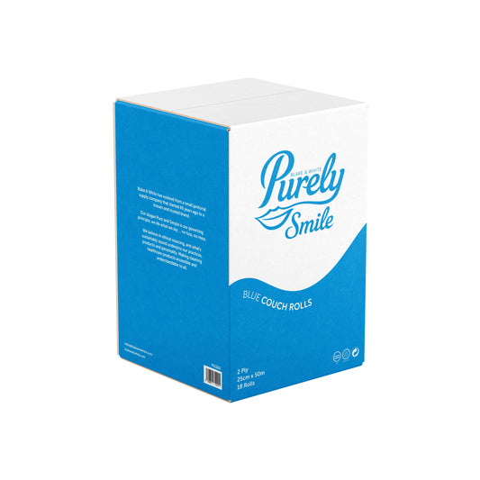 Purely Smile Couch Roll 25cm x 40m 2ply Blue Pack of 24
