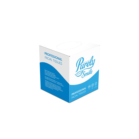 Purely Smile Cube Facial Tissues 2ply White Case of 24