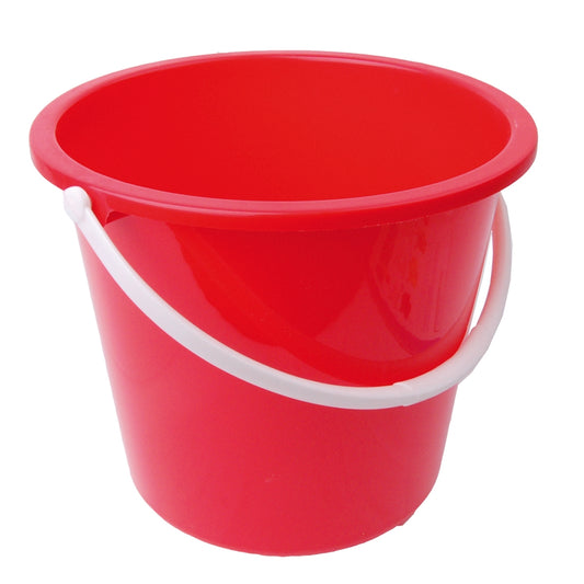 Purely Smile Red Round Plastic Bucket (9 Liters)