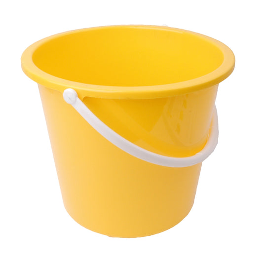 Purely Smile Yellow Round Plastic Bucket (9 Litres)