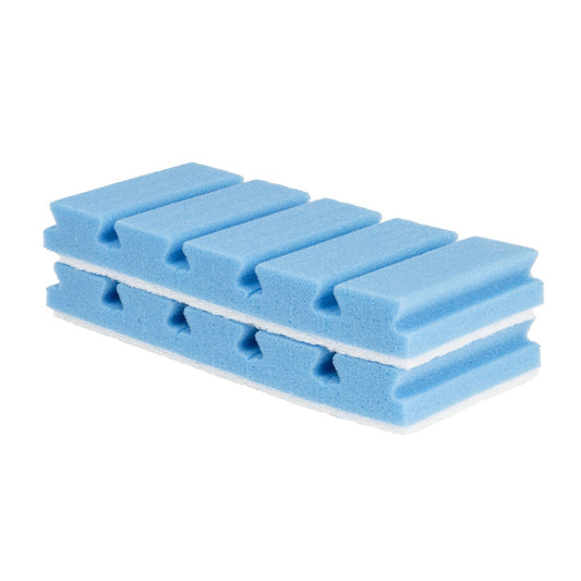 10pk Purely Smile Sponge Scourers (Soft Blue/White)