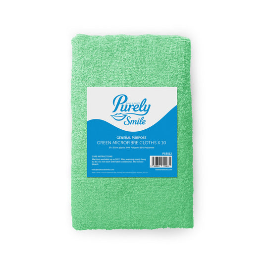 Purely Smile Microfibre Cloths Green Pack of 10