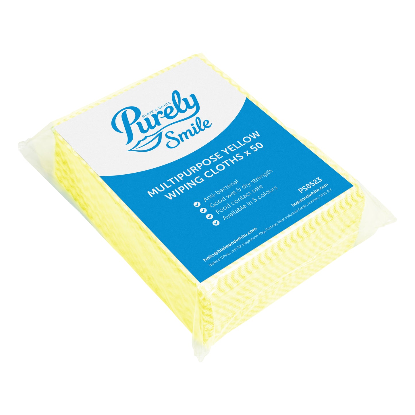 Purely Smile Multipurpose Wiping Cloths Yellow Pack of 50