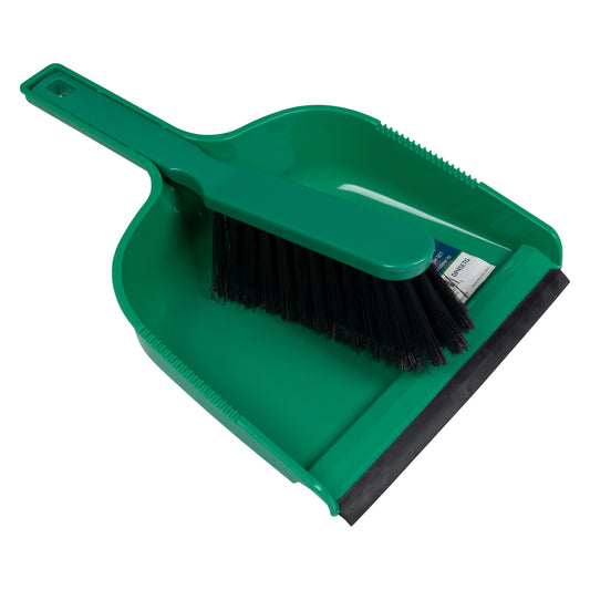 Purely Smile Dustpan & Brush Set (Fresh Green, Durable Plastic)